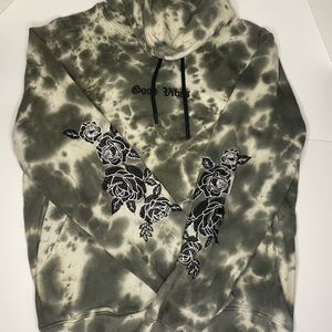 A good vibes men’s sweatshirt with rose detail